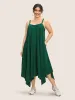 Solid Asymmetrical Hem Pocket Cami Dress sold by Bloomchic