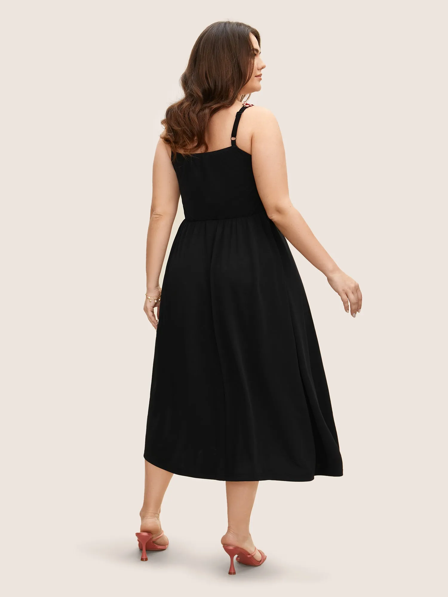 Floral Embroidered Pocket Midi Cami Dress sold by Bloomchic product image thumbnail 4