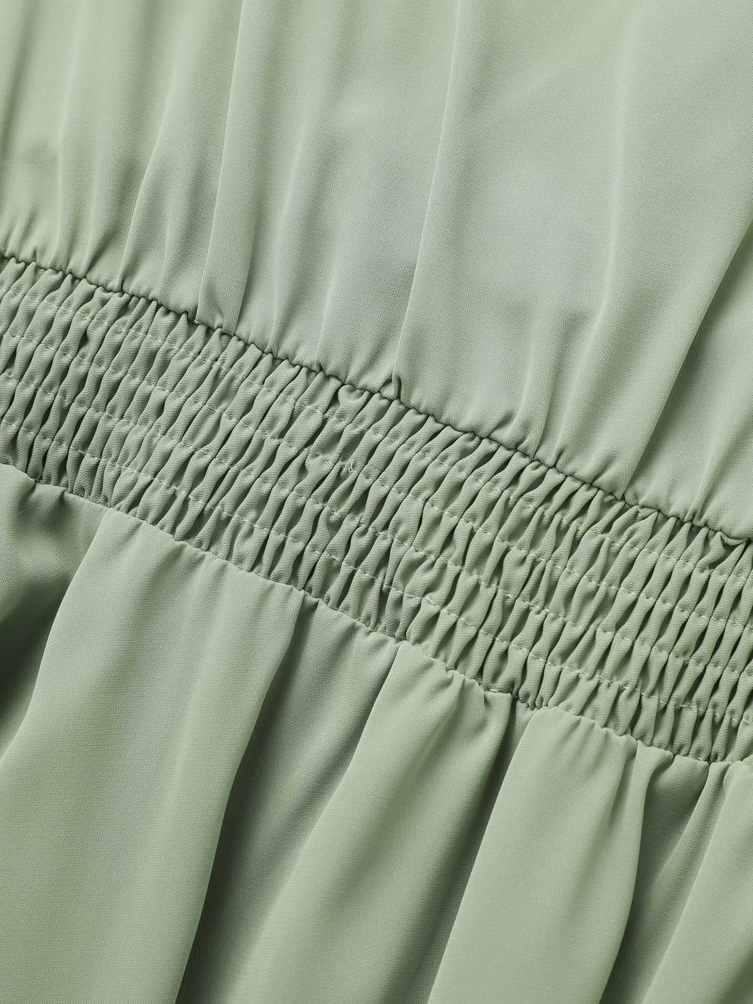 Square Neck Shirred Tiered Ruffle Sleeve Dress sold by Bloomchic product image thumbnail 5