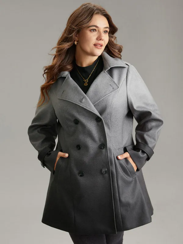 Ombre Double Breasted Lapel Collar Coat sold by Bloomchic