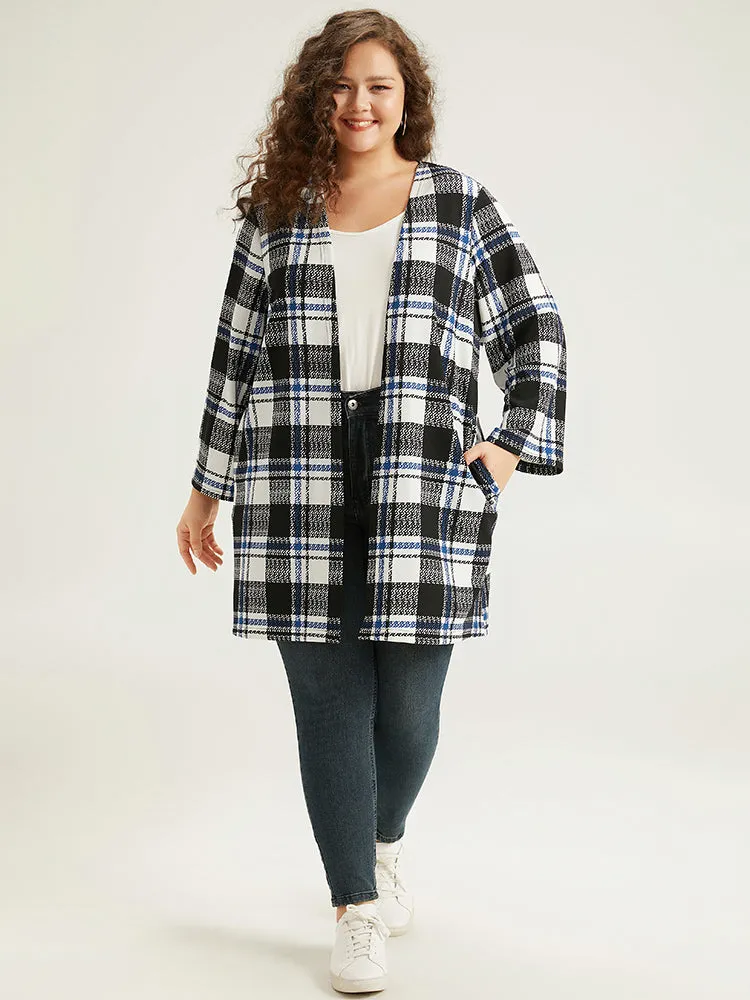 Plaid Print Pocket Open Front Kimono sold by Bloomchic product image thumbnail 4