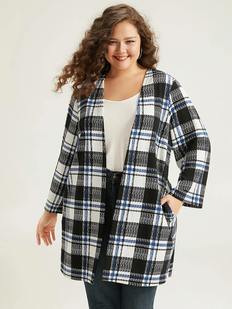 Plaid Print Pocket Open Front Kimono sold by Bloomchic product image thumbnail 5