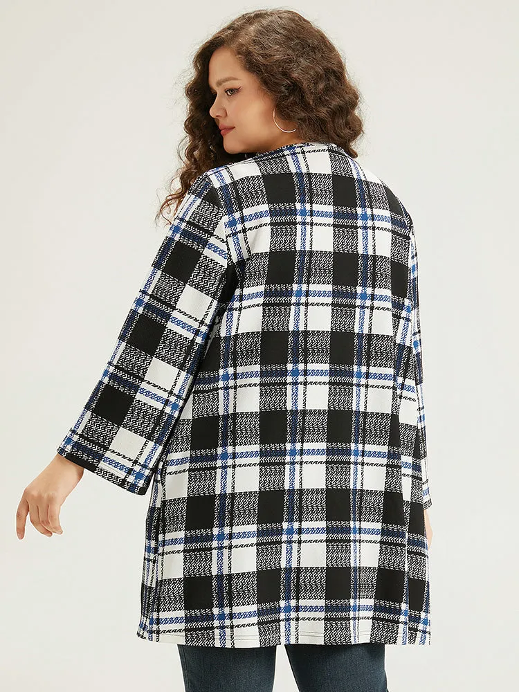Plaid Print Pocket Open Front Kimono sold by Bloomchic product image thumbnail 2