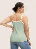 Cotton Square Neck Contrast Trim Pit Strip Cami Top sold by Bloomchic
