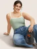 Cotton Square Neck Contrast Trim Pit Strip Cami Top sold by Bloomchic