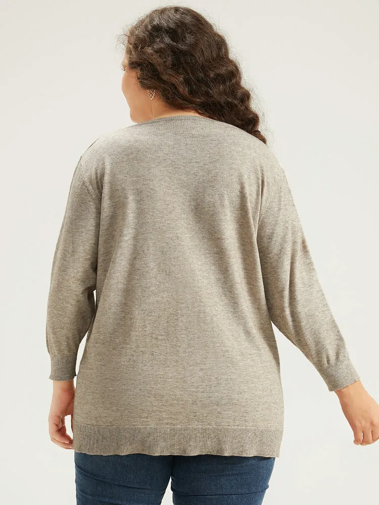 Supersoft Essentials Button Detail Solid V Neck Cardigan sold by Bloomchic product image thumbnail 2