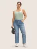 Cotton Square Neck Contrast Trim Pit Strip Cami Top sold by Bloomchic