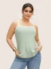 Cotton Square Neck Contrast Trim Pit Strip Cami Top sold by Bloomchic