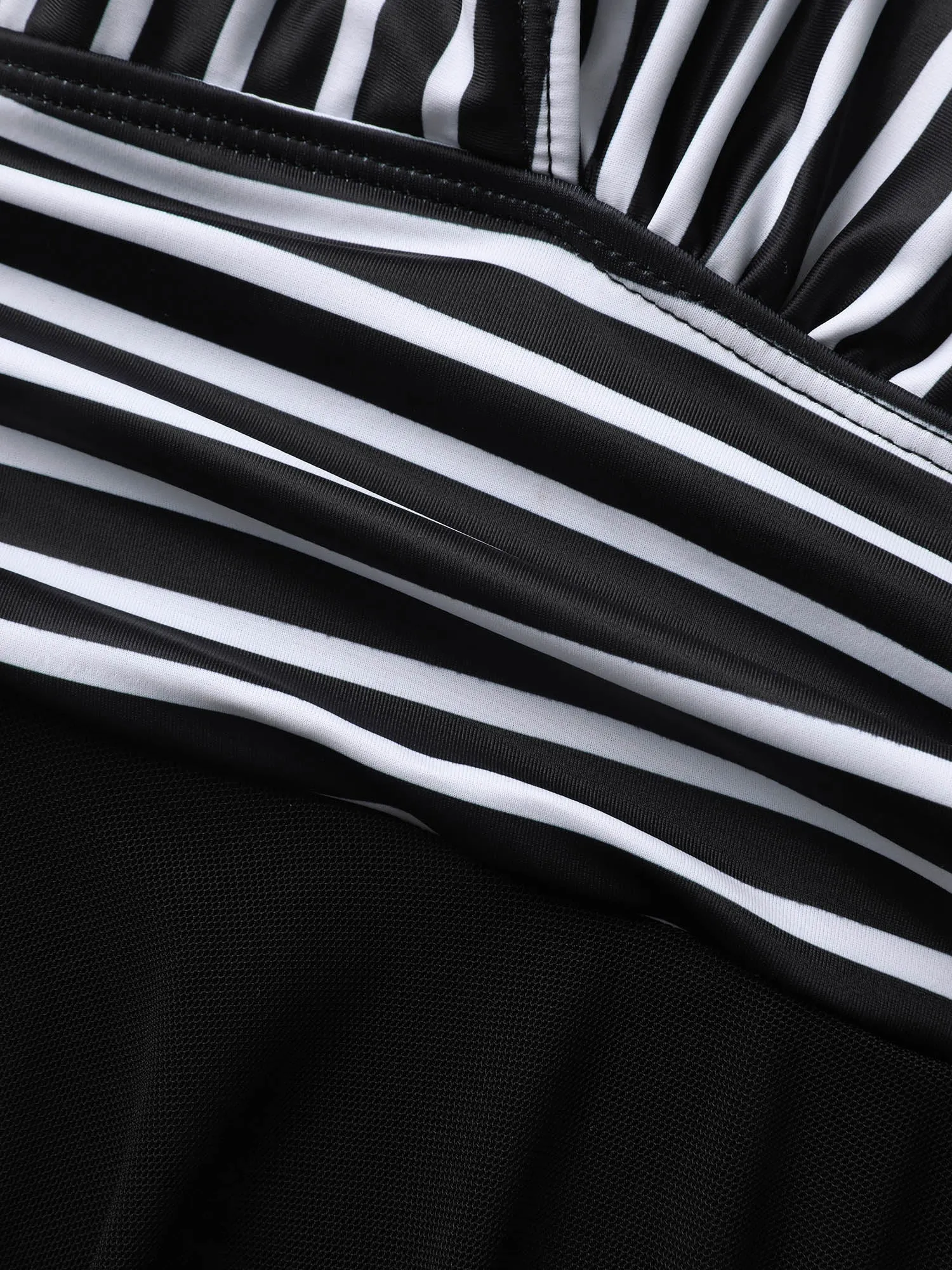 Striped Patchwork Mesh Tie Knot Swim Dress sold by Bloomchic product image thumbnail 5