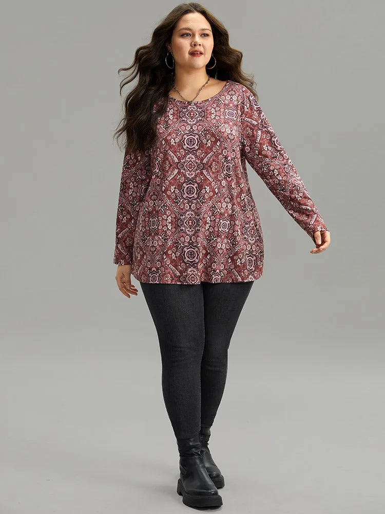 Bandana Print Round Neck T-shirt sold by Bloomchic product image thumbnail 4