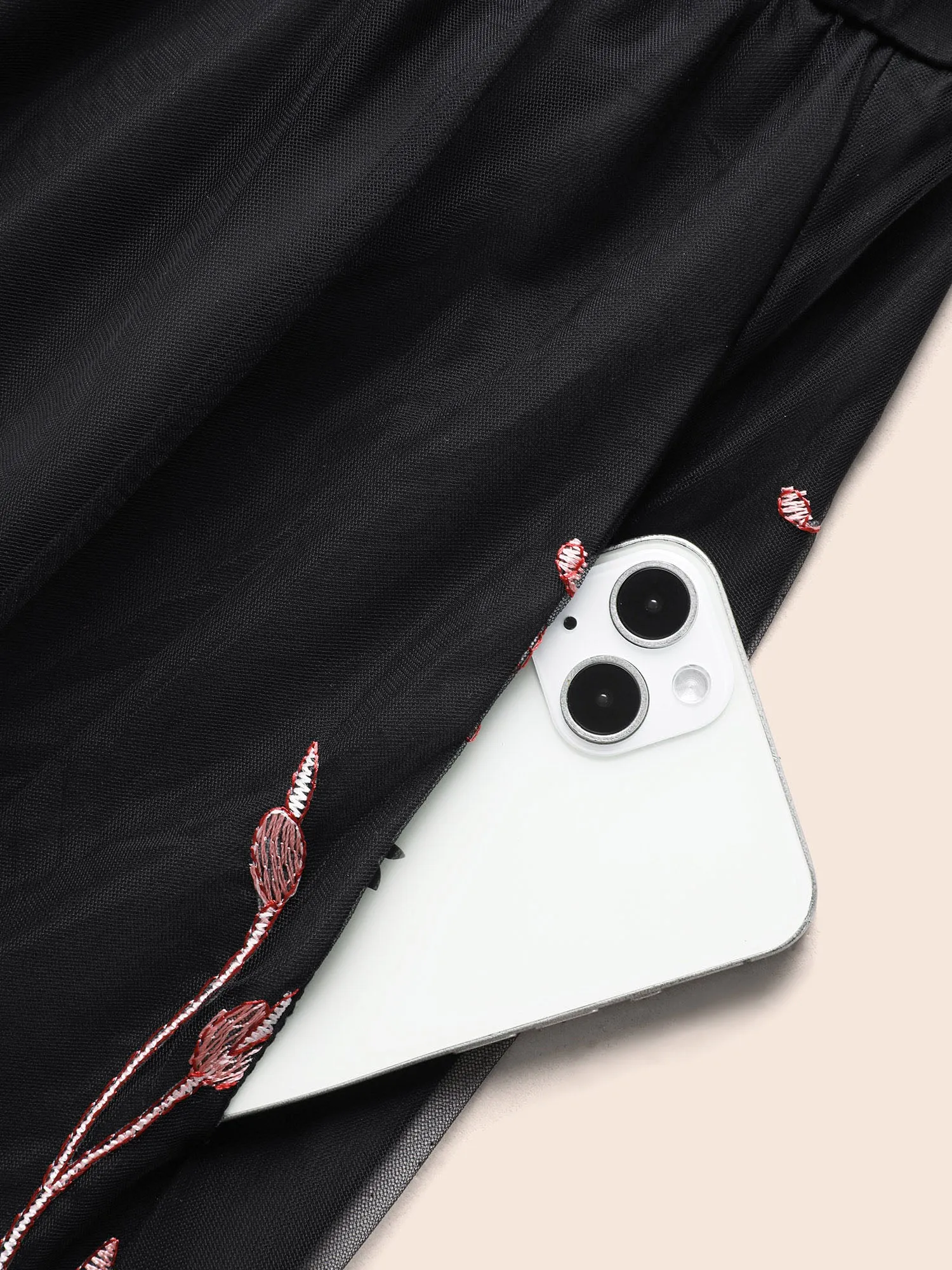 Floral Embroidered Wrap Cap Sleeve Dress sold by Bloomchic product image thumbnail 5