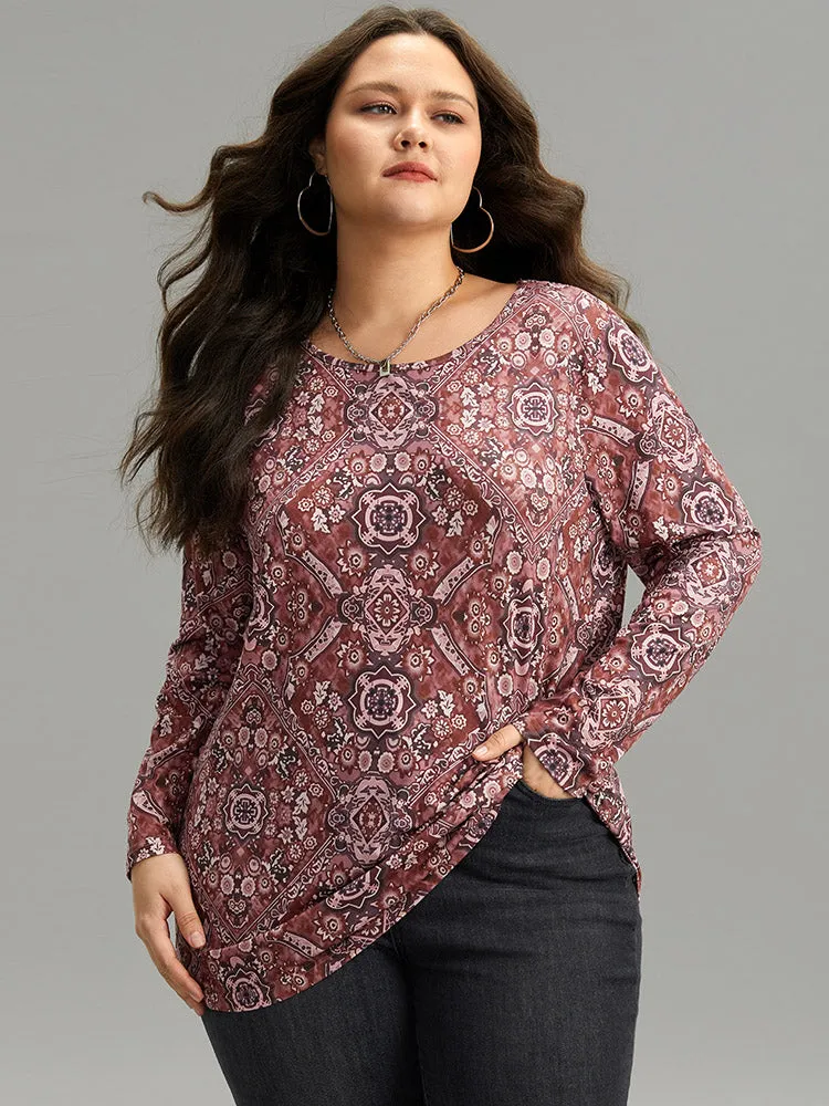 Bandana Print Round Neck T-shirt sold by Bloomchic product image thumbnail 5