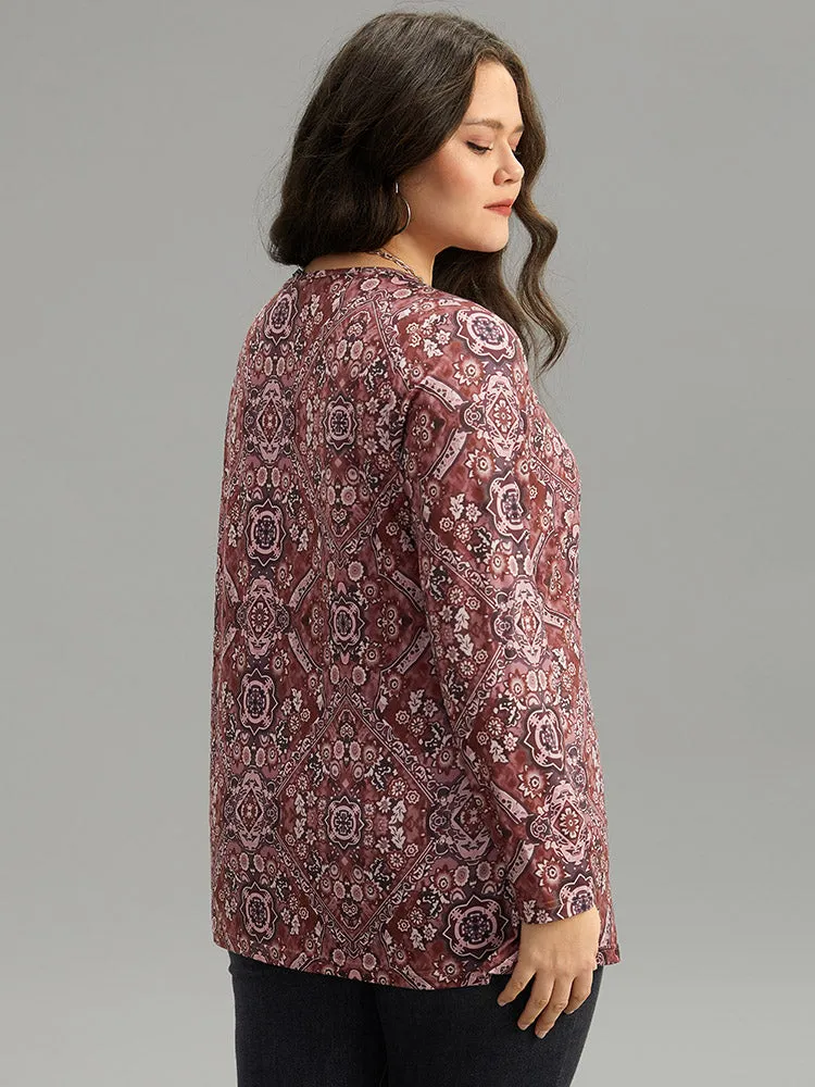 Bandana Print Round Neck T-shirt sold by Bloomchic product image thumbnail 2