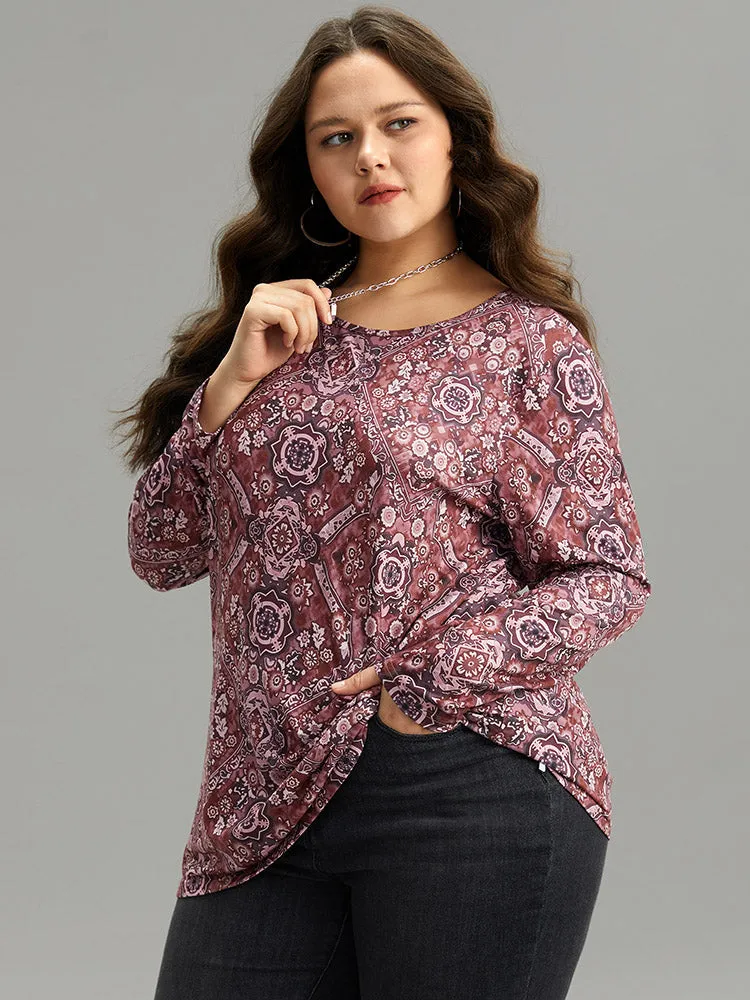 Bandana Print Round Neck T-shirt sold by Bloomchic product image thumbnail 3