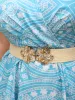 Flower Metal Buckle Detail Elastic Weave Belt sold by Bloomchic
