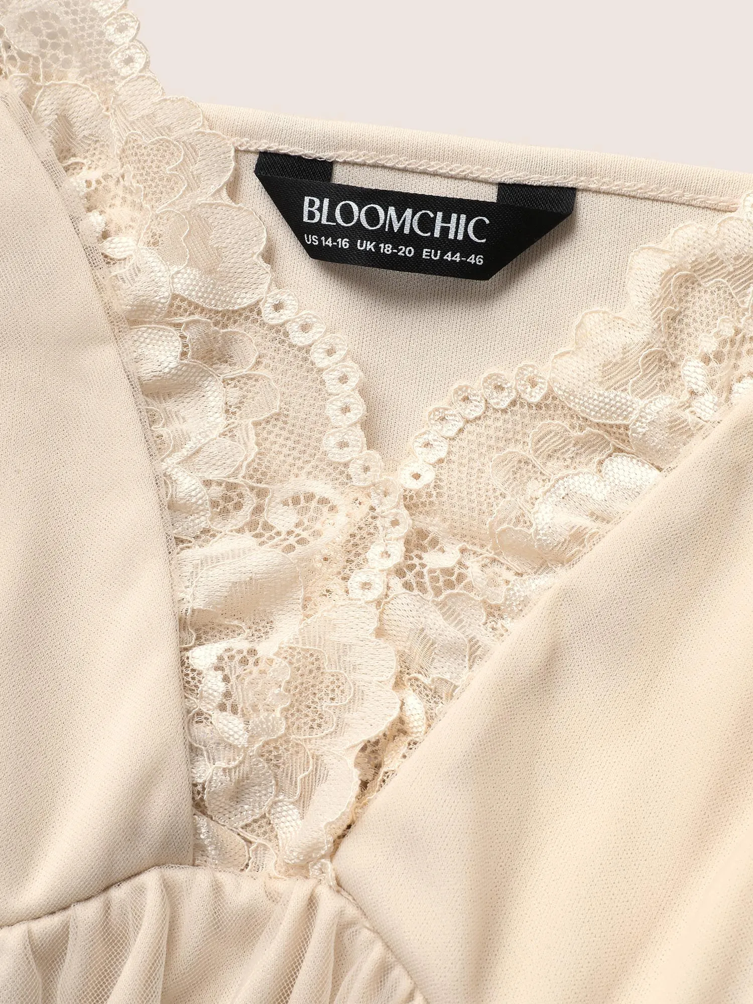 V Neck Solid Guipure Lace Sleep Dress sold by Bloomchic product image thumbnail 5