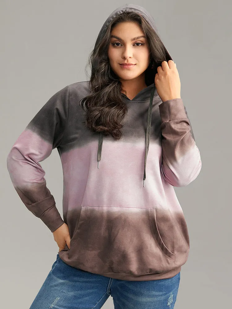 Tie Dye Contrast Kangaroo Pocket Sweatshirt sold by Bloomchic product image thumbnail 4