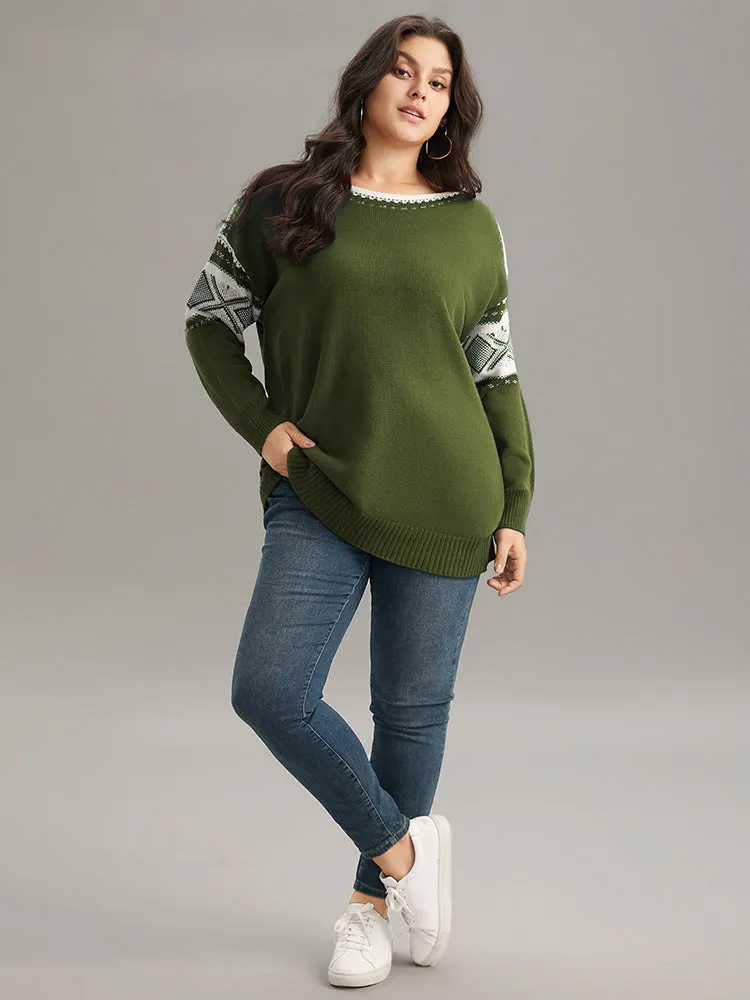 Bandana Print Boat Neck Drop Shoulder Pullover sold by Bloomchic product image thumbnail 5