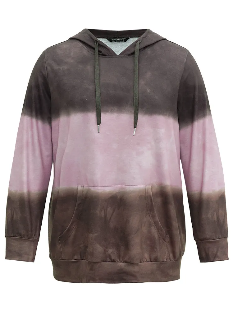 Tie Dye Contrast Kangaroo Pocket Sweatshirt sold by Bloomchic product image thumbnail 5