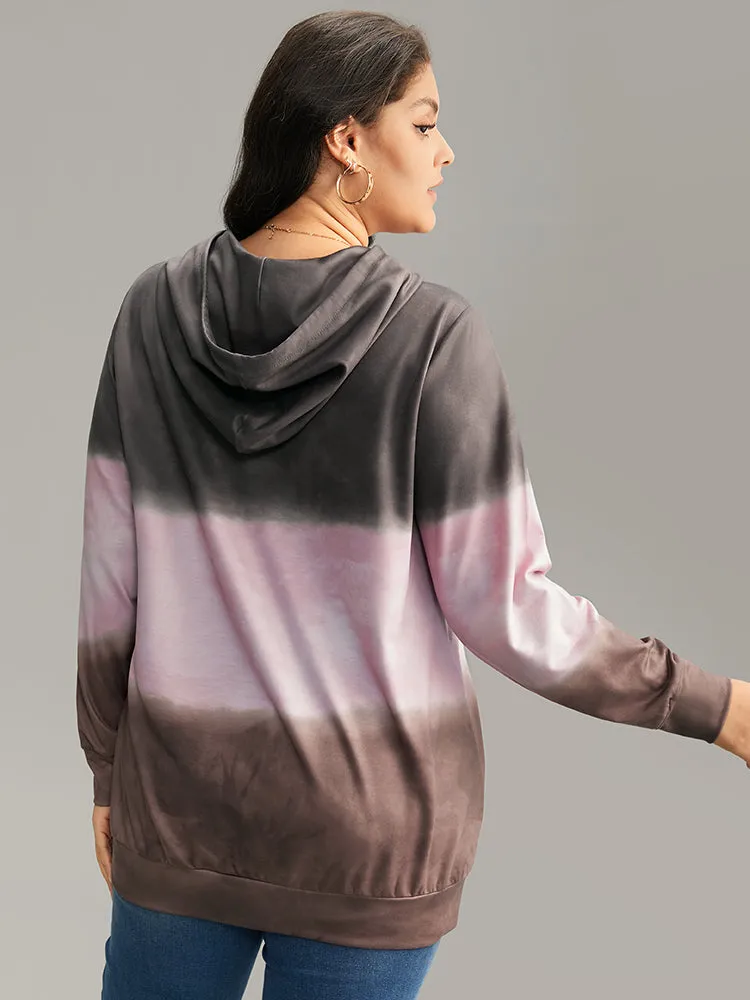 Tie Dye Contrast Kangaroo Pocket Sweatshirt sold by Bloomchic product image thumbnail 2