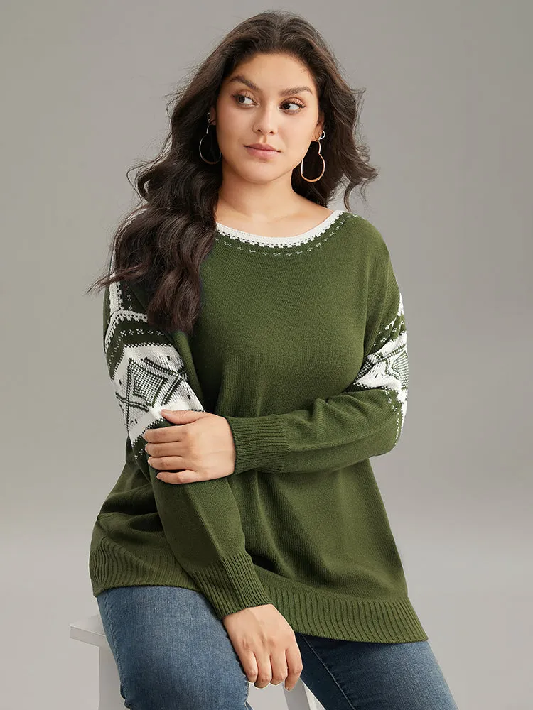 Bandana Print Boat Neck Drop Shoulder Pullover sold by Bloomchic product image thumbnail 3