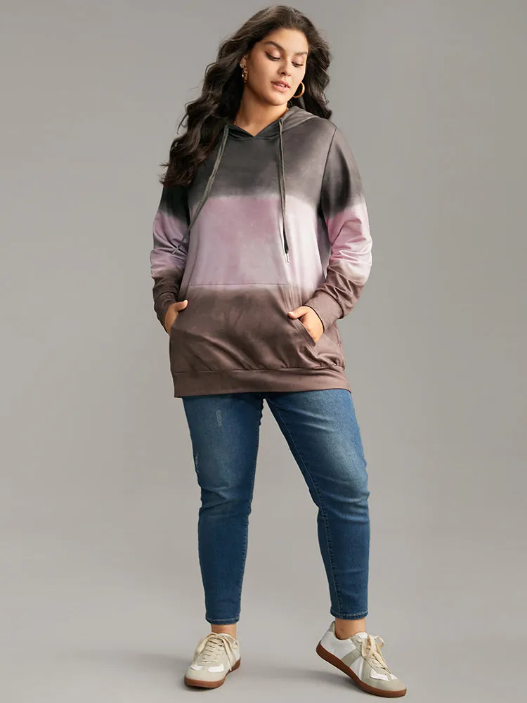 Tie Dye Contrast Kangaroo Pocket Sweatshirt sold by Bloomchic product image thumbnail 3