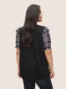 Plaid Patchwork Flounce Lantern Sleeve T-shirt sold by Bloomchic