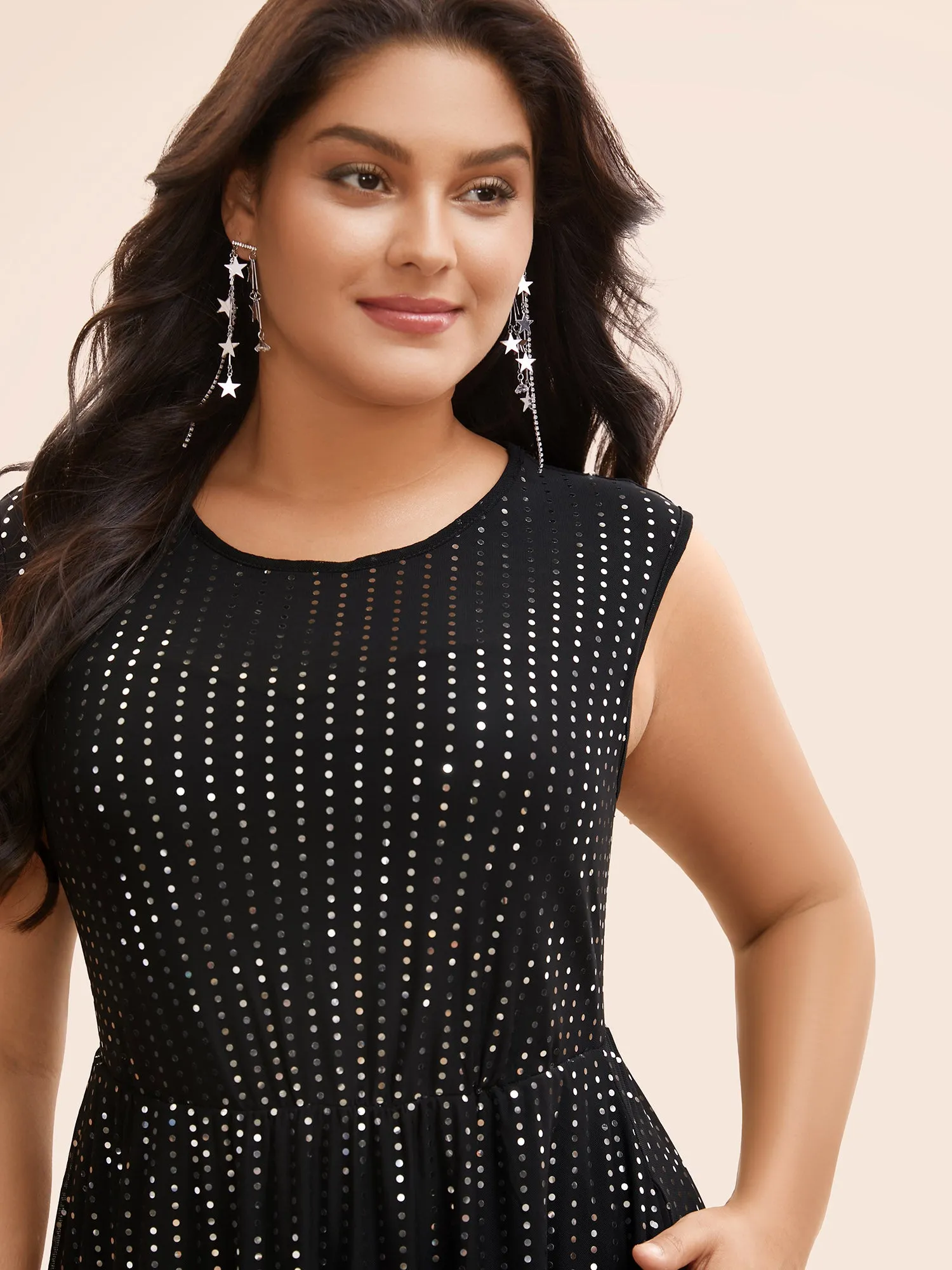 Round Neck Sequin Mesh Tank Dress sold by Bloomchic product image thumbnail 4