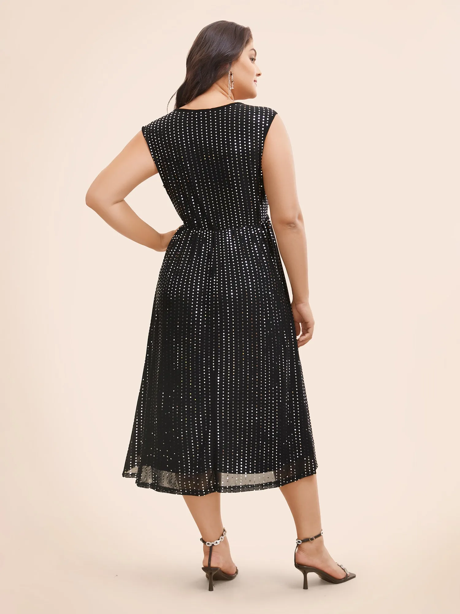 Round Neck Sequin Mesh Tank Dress sold by Bloomchic product image thumbnail 3