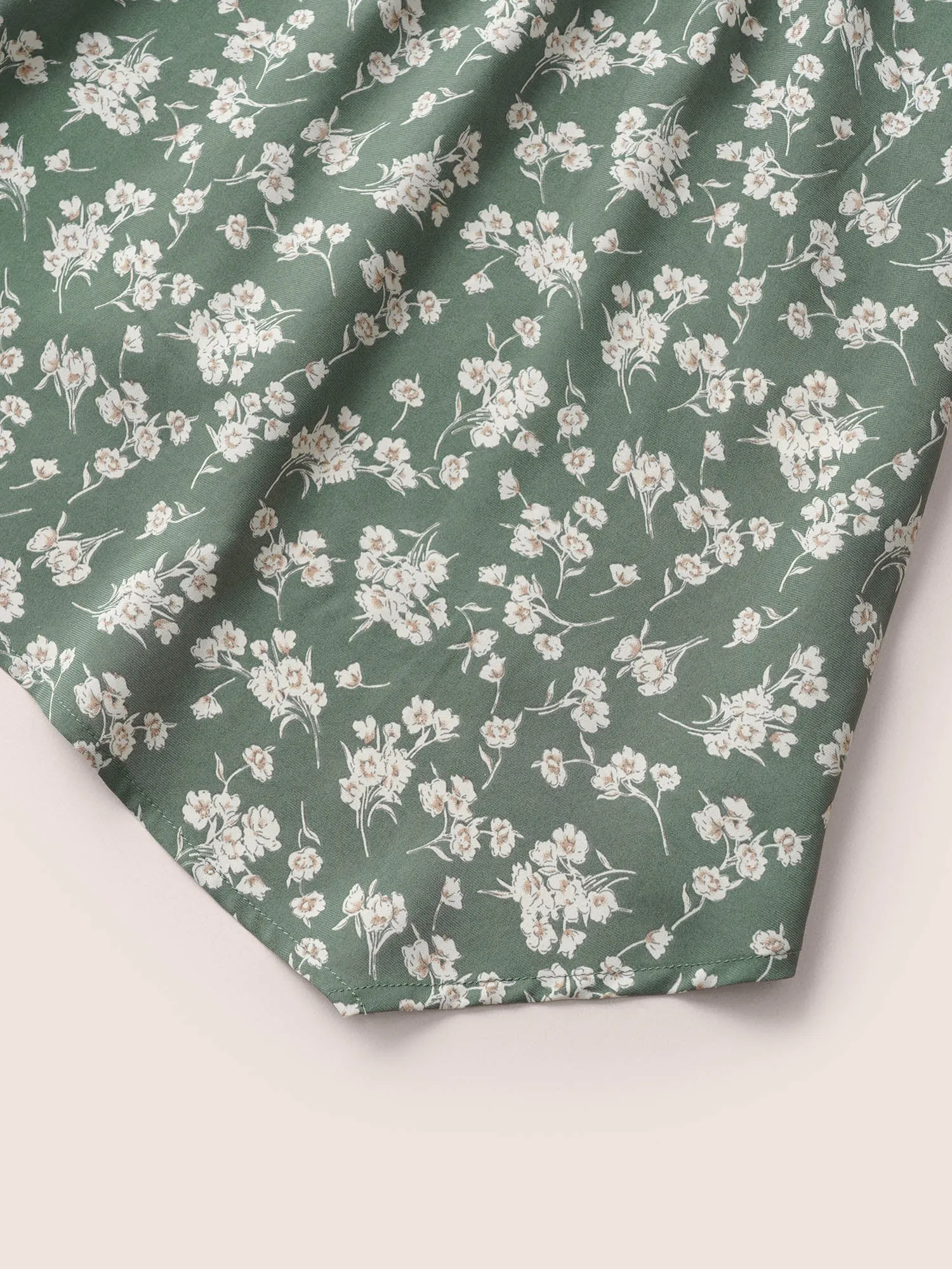 Ditsy Floral Elastic Waist Wrap Asymmetrical Hem Blouse sold by Bloomchic product image thumbnail 5