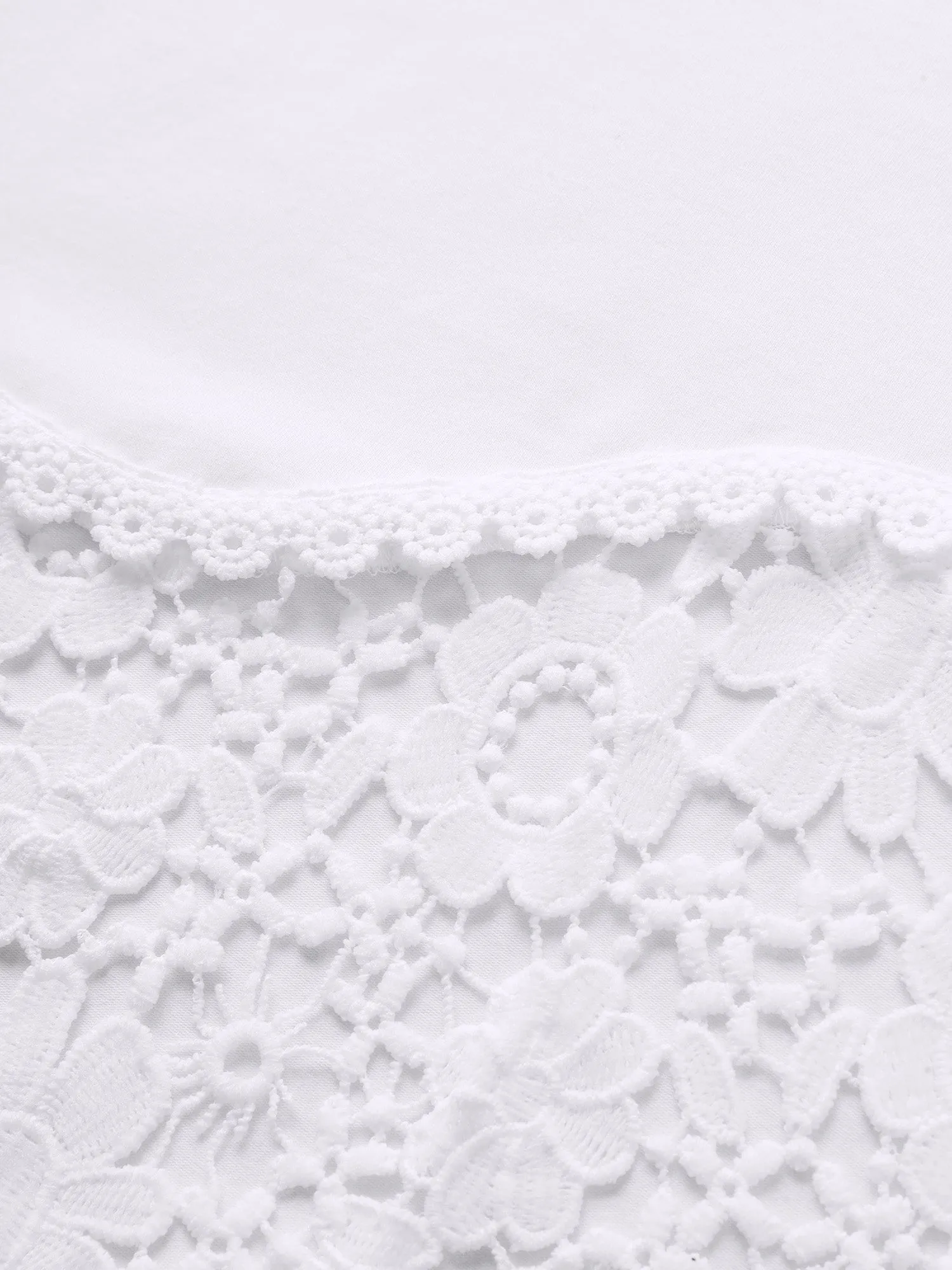 Crew Neck Flower Lace Patchwork T-shirt sold by Bloomchic product image thumbnail 5