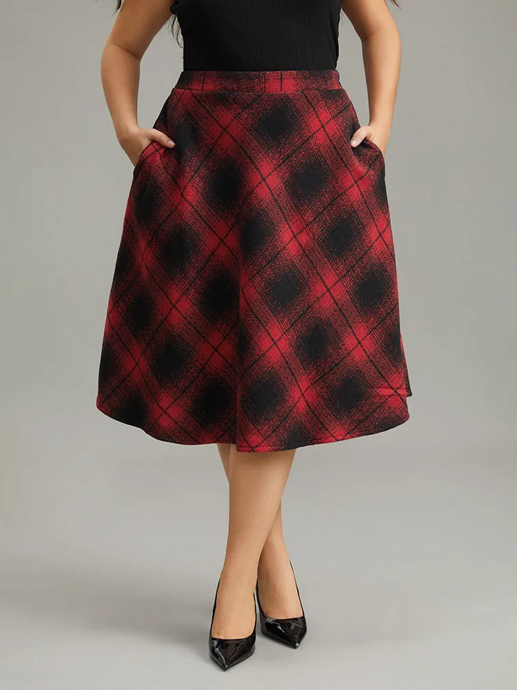 Plaid Pocket Elastic Waist Skirt sold by Bloomchic product image thumbnail 5