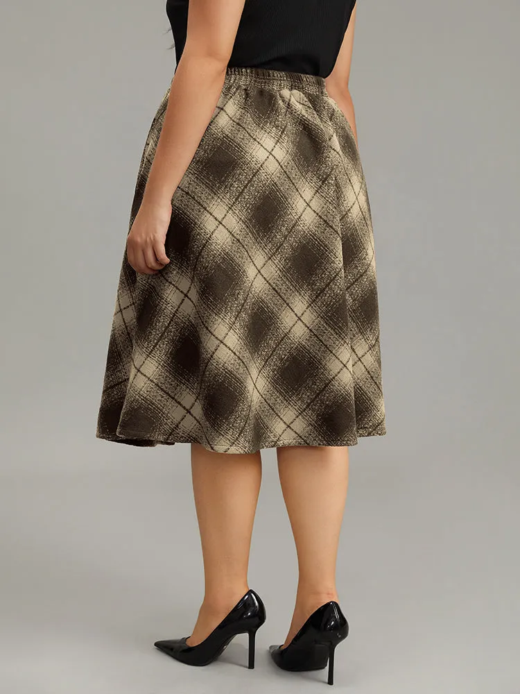Plaid Pocket Elastic Waist Skirt sold by Bloomchic product image thumbnail 2