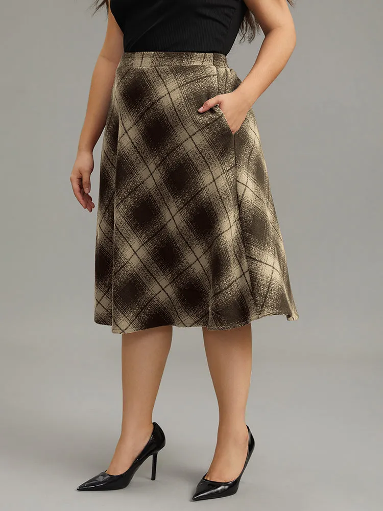 Plaid Pocket Elastic Waist Skirt sold by Bloomchic product image thumbnail 3