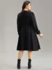 Plain Gathered Texture Shirred Elastic Waist Dress sold by Bloomchic