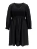 Plain Gathered Texture Shirred Elastic Waist Dress sold by Bloomchic