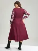 Christmas Waffle Knit Patchwork Wrap Pocket Dress sold by Bloomchic