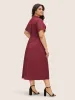 Chiffon Spliced Shirt Midi Dress sold by Bloomchic