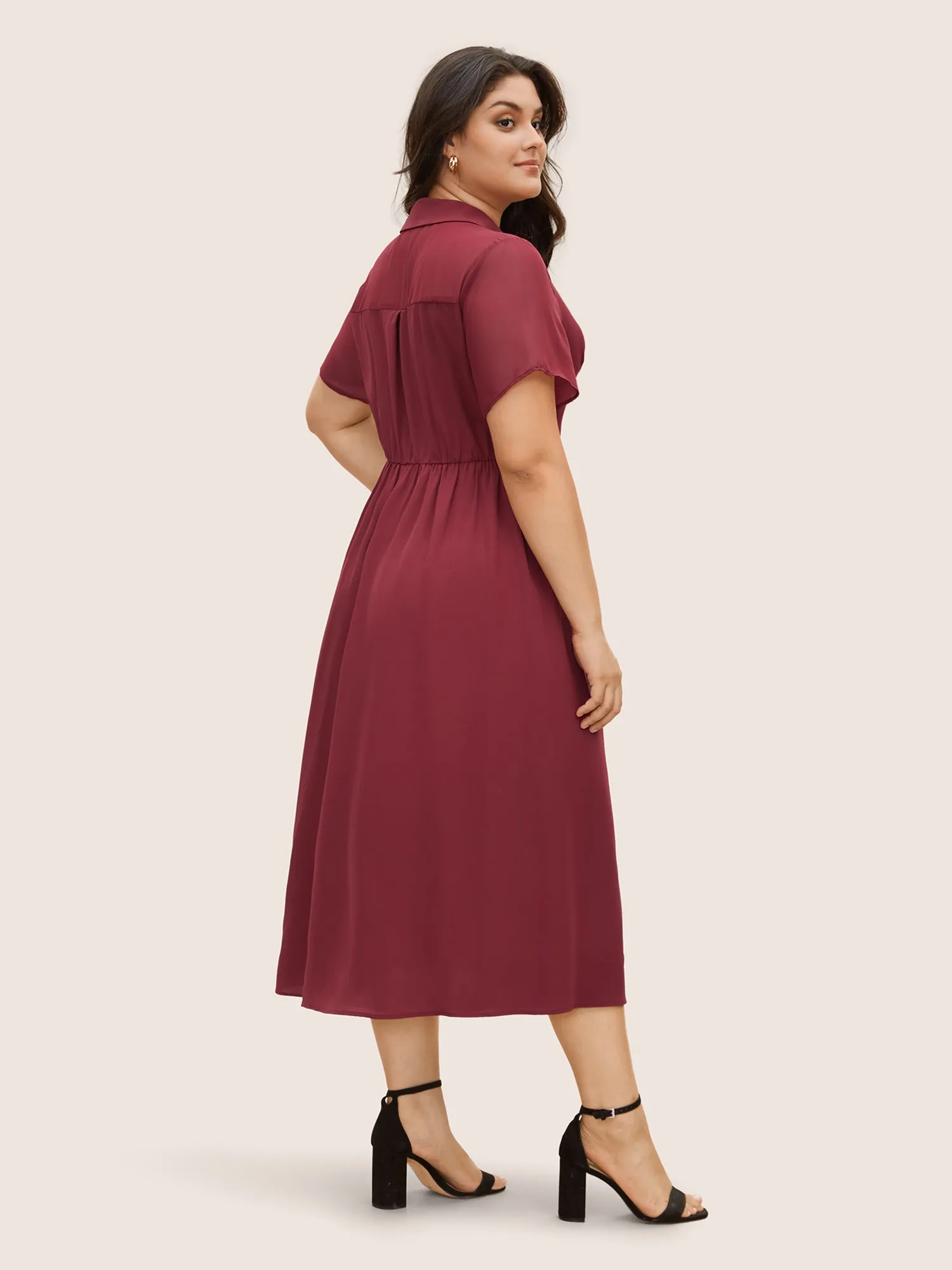 Chiffon Spliced Shirt Midi Dress sold by Bloomchic product image thumbnail 4
