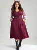 Christmas Waffle Knit Patchwork Wrap Pocket Dress sold by Bloomchic
