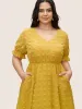 Chiffon Plisse V Neck Elastic Waist Dress sold by Bloomchic