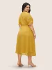Chiffon Plisse V Neck Elastic Waist Dress sold by Bloomchic