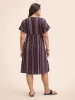 Bandana Print Pocket V Neck Ruffle Sleeve Dress sold by Bloomchic