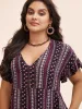 Bandana Print Pocket V Neck Ruffle Sleeve Dress sold by Bloomchic