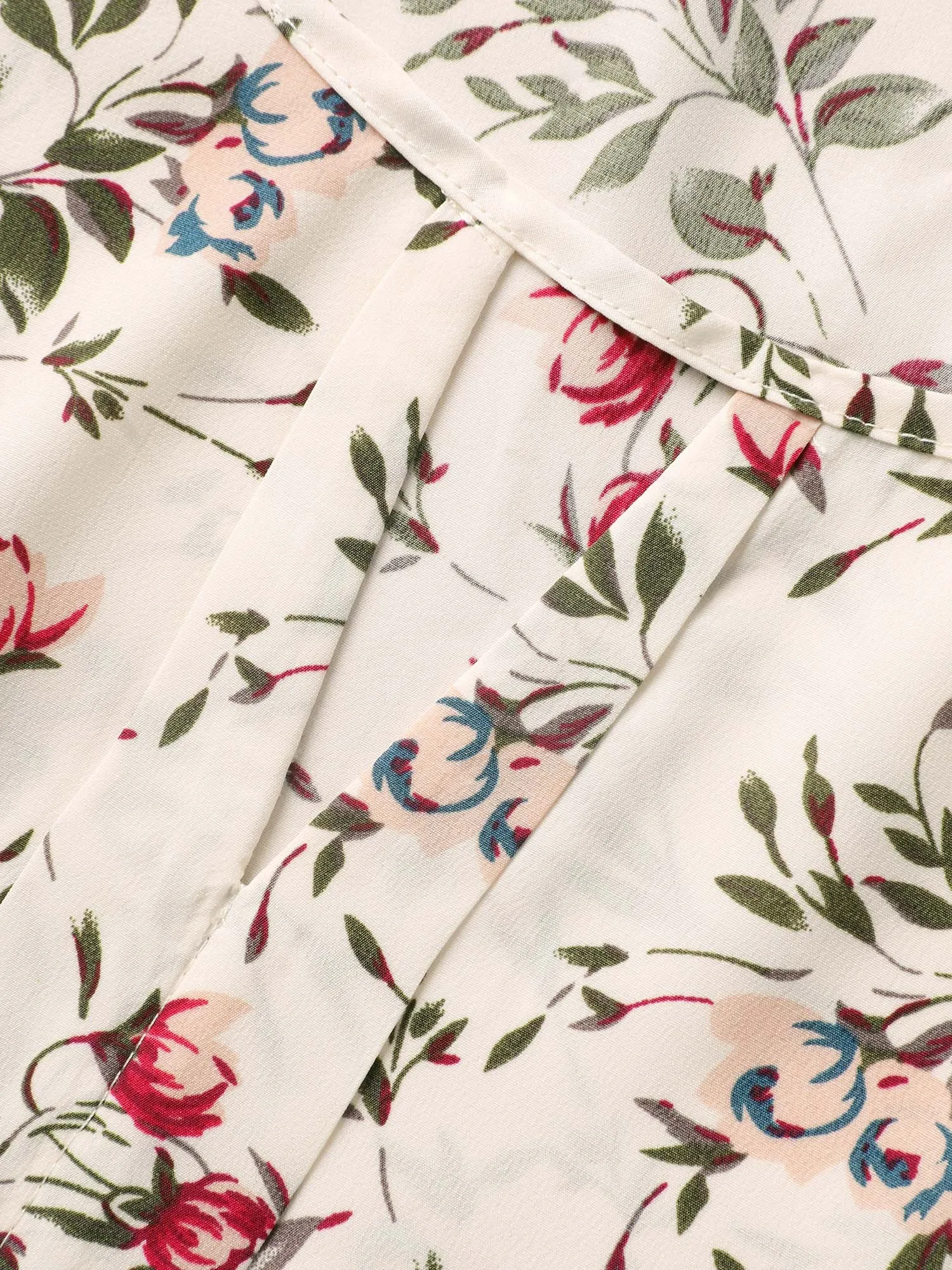 Floral Keyhole Petal Sleeve Split Side Blouse sold by Bloomchic product image thumbnail 5