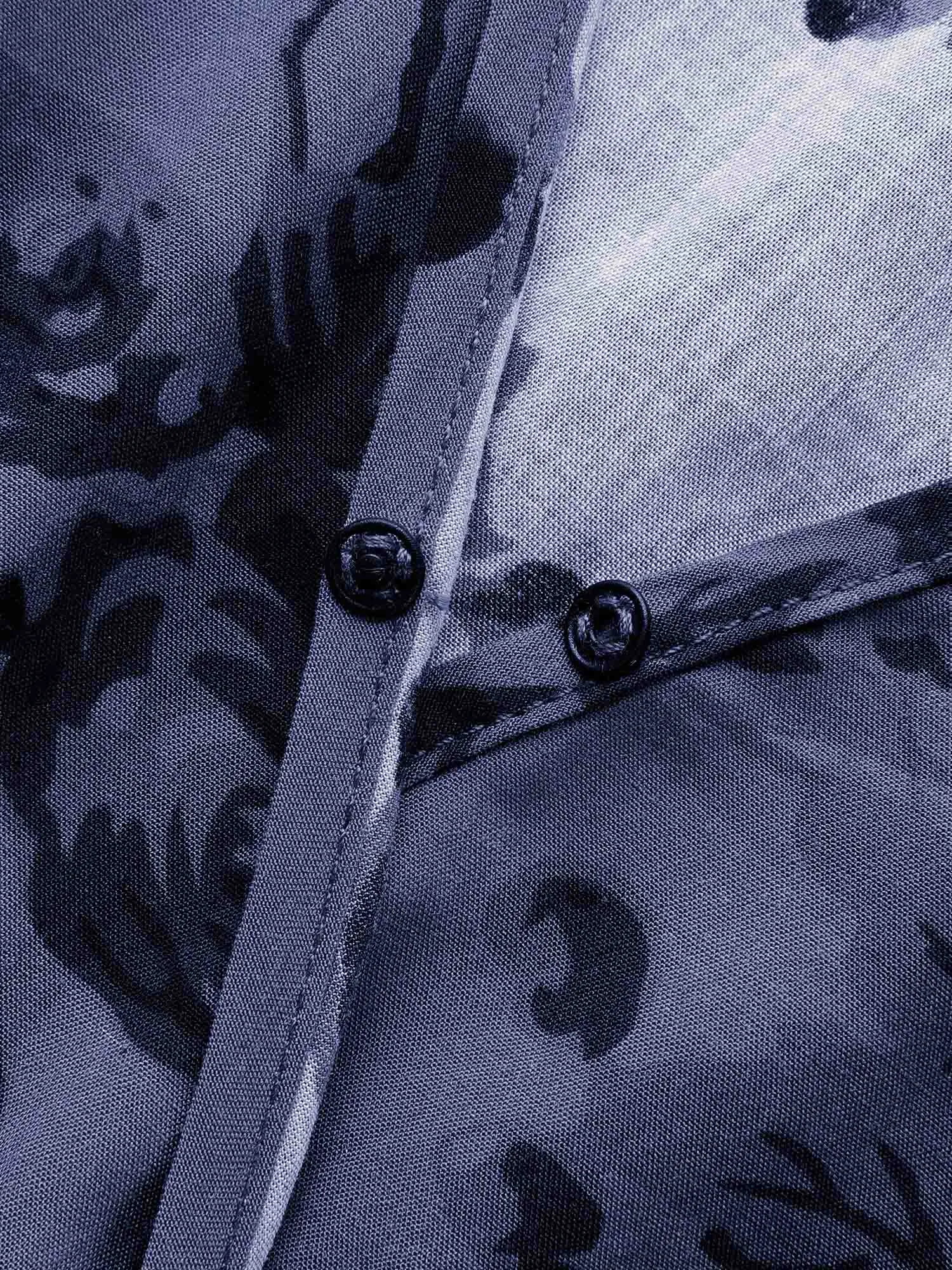 Floral Wrap Lantern Sleeve Pocket Shirred Ruffle Hem Dress sold by Bloomchic product image thumbnail 5