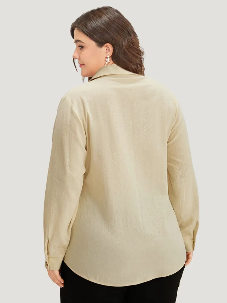 Plain Button Through Curved Hem Blouse sold by Bloomchic product image thumbnail 5