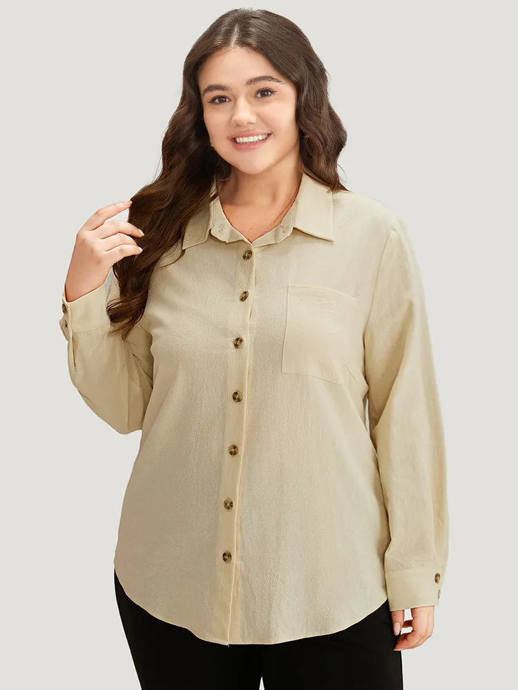 Plain Button Through Curved Hem Blouse sold by Bloomchic product image thumbnail 2
