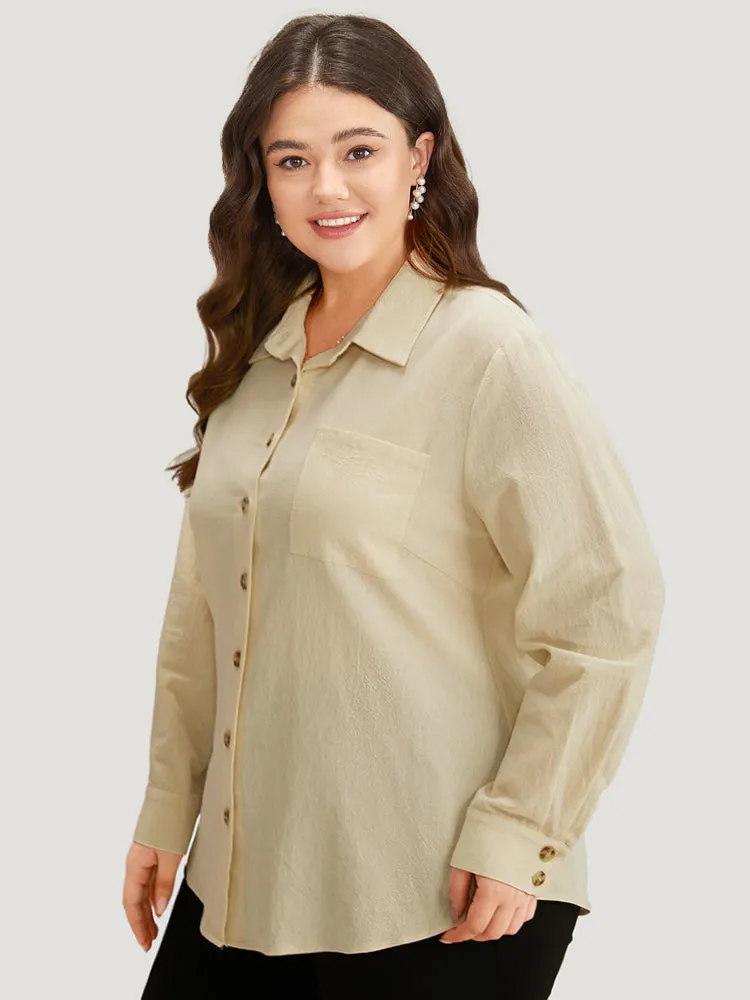 Plain Button Through Curved Hem Blouse sold by Bloomchic product image thumbnail 3
