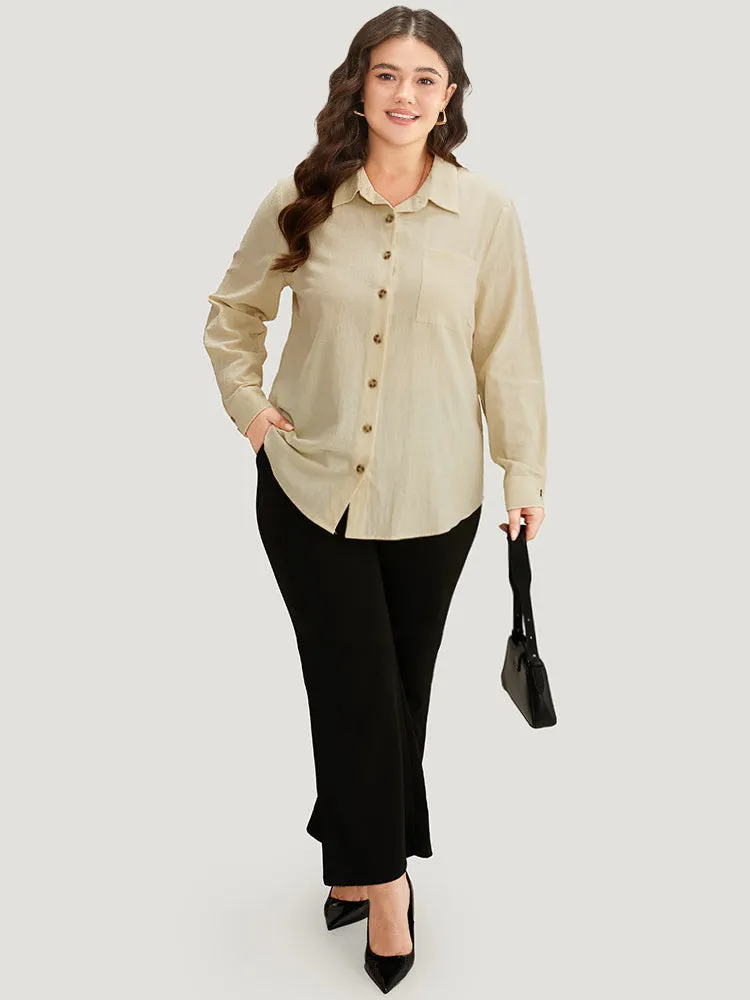Plain Button Through Curved Hem Blouse sold by Bloomchic product image thumbnail 4